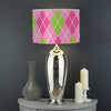 Pink And Green Argyle Pattern Print Drum Lamp Shade