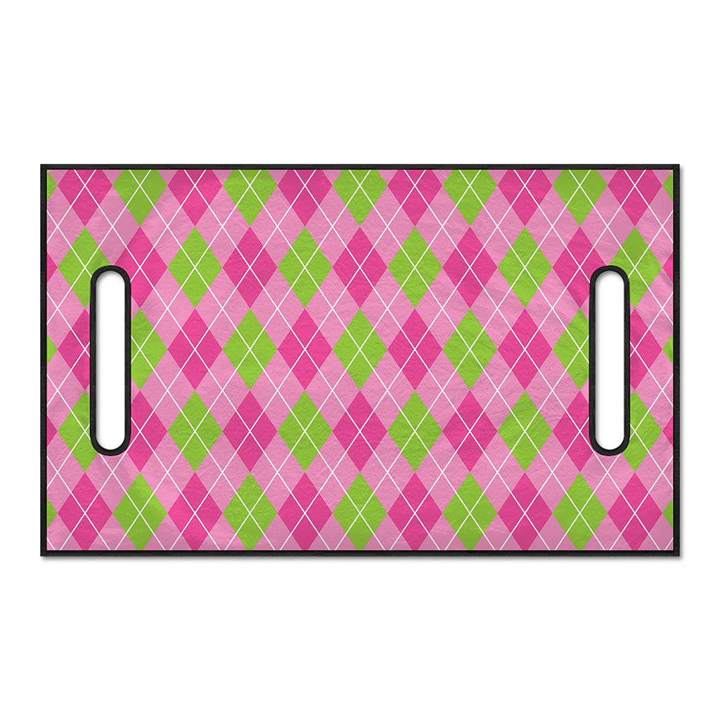 Pink And Green Argyle Pattern Print Golf Cart Seat Cover