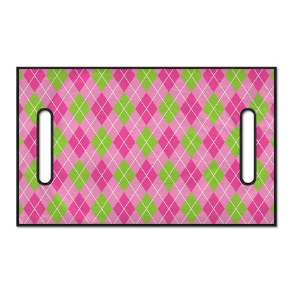 Pink And Green Argyle Pattern Print Golf Cart Seat Cover