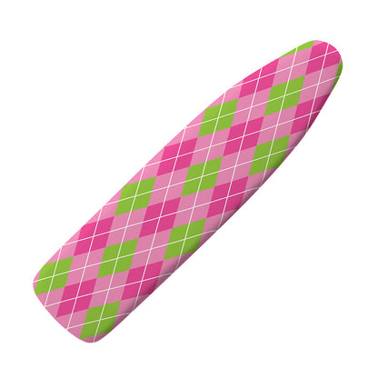Pink And Green Argyle Pattern Print Ironing Board Cover
