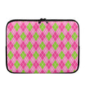 Pink And Green Argyle Pattern Print Laptop Sleeve
