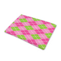 Pink And Green Argyle Pattern Print Pet Cooling Mat Cover