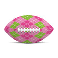 Pink And Green Argyle Pattern Print Rugby Ball