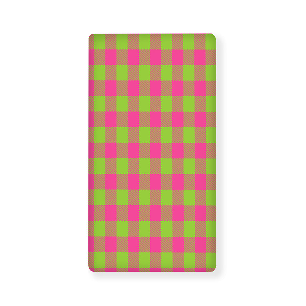 Pink And Green Buffalo Plaid Print Baby Crib Sheet