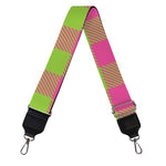 Pink And Green Buffalo Plaid Print Bag Strap