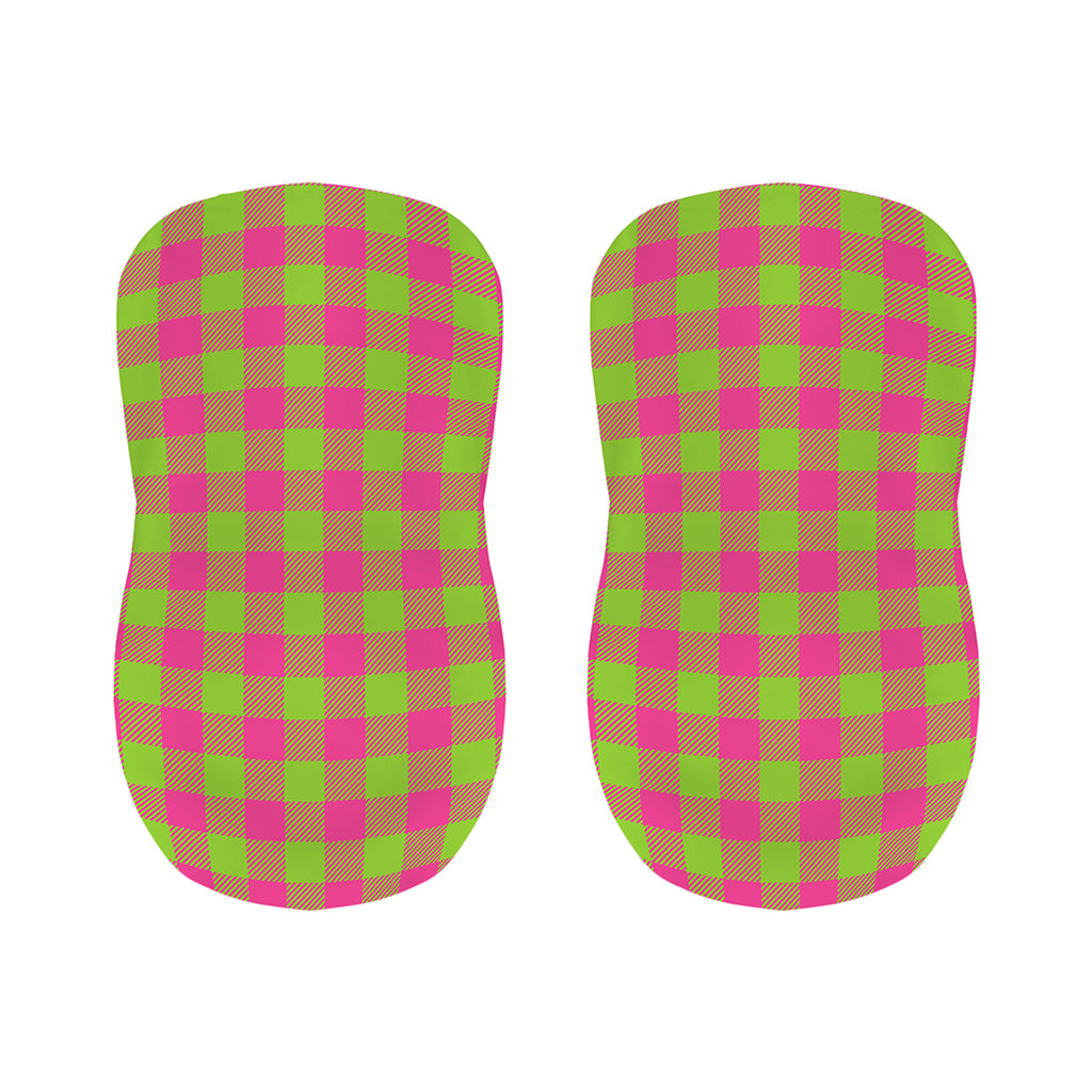 Pink And Green Buffalo Plaid Print Bar Stool Covers