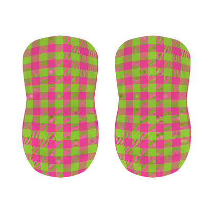 Pink And Green Buffalo Plaid Print Bar Stool Covers