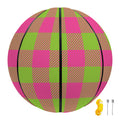 Pink And Green Buffalo Plaid Print Basketball