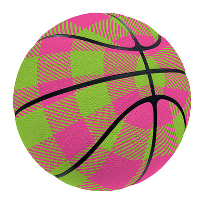 Pink And Green Buffalo Plaid Print Basketball