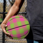 Pink And Green Buffalo Plaid Print Basketball