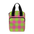 Pink And Green Buffalo Plaid Print Bible Tote Bag