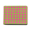 Pink And Green Buffalo Plaid Print Bifold Wallet
