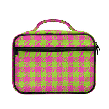 Pink And Green Buffalo Plaid Print Briefcase Bible Bag