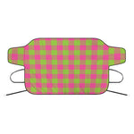 Pink And Green Buffalo Plaid Print Car Windshield Snow Cover