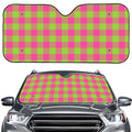 Pink And Green Buffalo Plaid Print Car Windshield Sun Shade