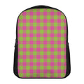 Pink And Green Buffalo Plaid Print Casual Backpack