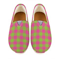 Pink And Green Buffalo Plaid Print Casual Shoes