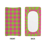 Pink And Green Buffalo Plaid Print Changing Pad Cover