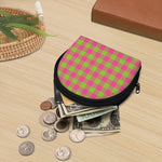 Pink And Green Buffalo Plaid Print Coin Purse