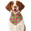 Pink And Green Buffalo Plaid Print Dog Bandana