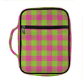 Pink And Green Buffalo Plaid Print Front Pocket Bible Bag