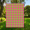 Pink And Green Buffalo Plaid Print Garden Flag