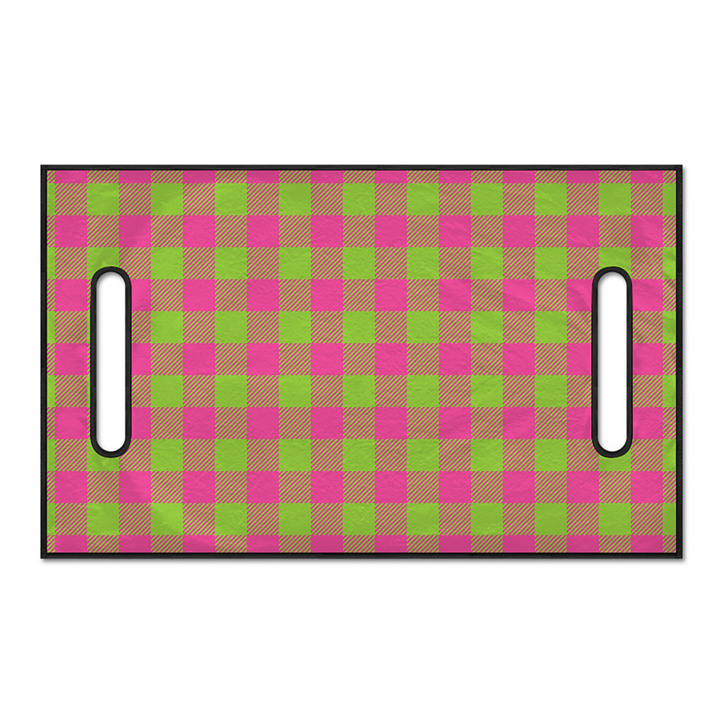 Pink And Green Buffalo Plaid Print Golf Cart Seat Cover