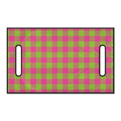 Pink And Green Buffalo Plaid Print Golf Cart Seat Cover