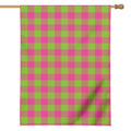 Pink And Green Buffalo Plaid Print House Flag