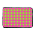 Pink And Green Buffalo Plaid Print Kitchen Mat
