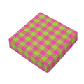 Pink And Green Buffalo Plaid Print Outdoor Seat Cushion Cover