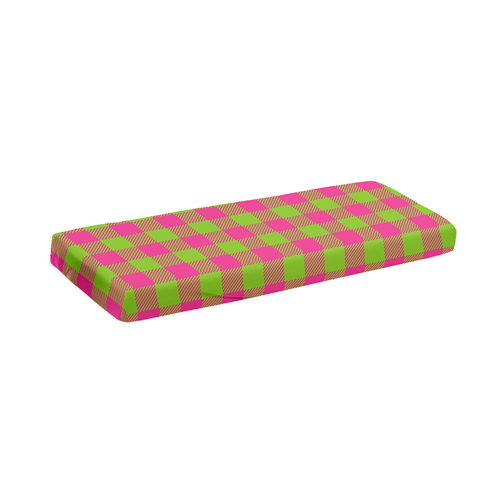 Pink And Green Buffalo Plaid Print Piano Keyboard Cover