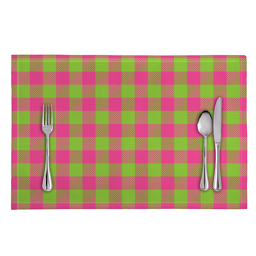 Pink And Green Buffalo Plaid Print Placemat