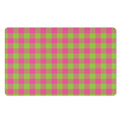 Pink And Green Buffalo Plaid Print Polyester Doormat