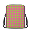 Pink And Green Buffalo Plaid Print Rectangular Crossbody Bag