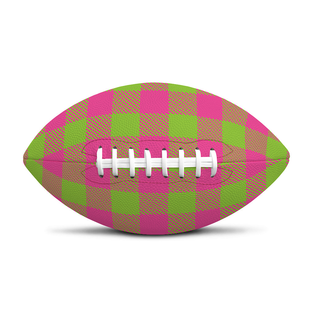 Pink And Green Buffalo Plaid Print Rugby Ball