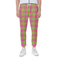 Pink And Green Buffalo Plaid Print Joggers