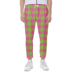 Pink And Green Buffalo Plaid Print Scuba Joggers