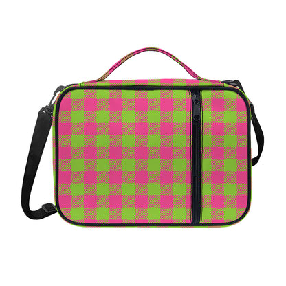 Pink And Green Buffalo Plaid Print Shoulder Strap Bible Bag