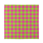 Pink And Green Buffalo Plaid Print Silk Bandana