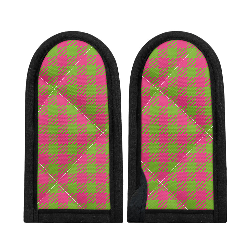 Pink And Green Buffalo Plaid Print Skillet Handle Cover