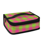 Pink And Green Buffalo Plaid Print Small Lunch Bag