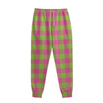 Pink And Green Buffalo Plaid Print Sweatpants