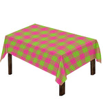 Pink And Green Buffalo Plaid Print Tablecloth