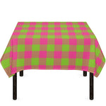Pink And Green Buffalo Plaid Print Tablecloth