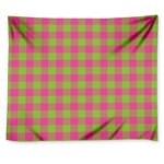 Pink And Green Buffalo Plaid Print Tapestry
