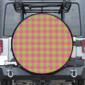 Pink And Green Buffalo Plaid Print Tire Cover