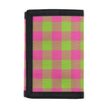 Pink And Green Buffalo Plaid Print Trifold Wallet