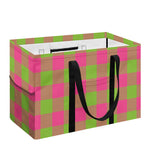 Pink And Green Buffalo Plaid Print Utility Tote Bag