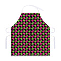 Pink And Green Houndstooth Pattern Print Adjustable Apron
